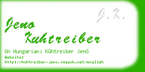 jeno kuhtreiber business card